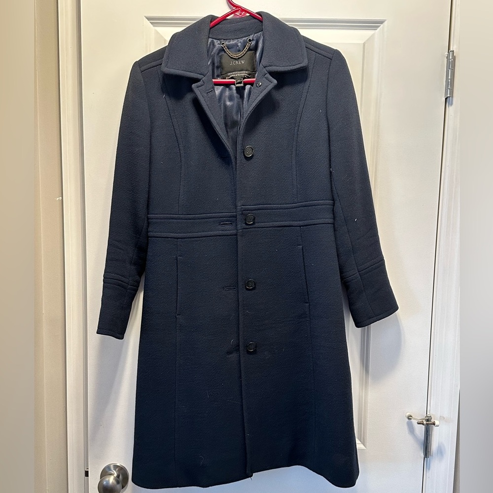 J.Crew Double Cloth Coat - NAVY BLUE
